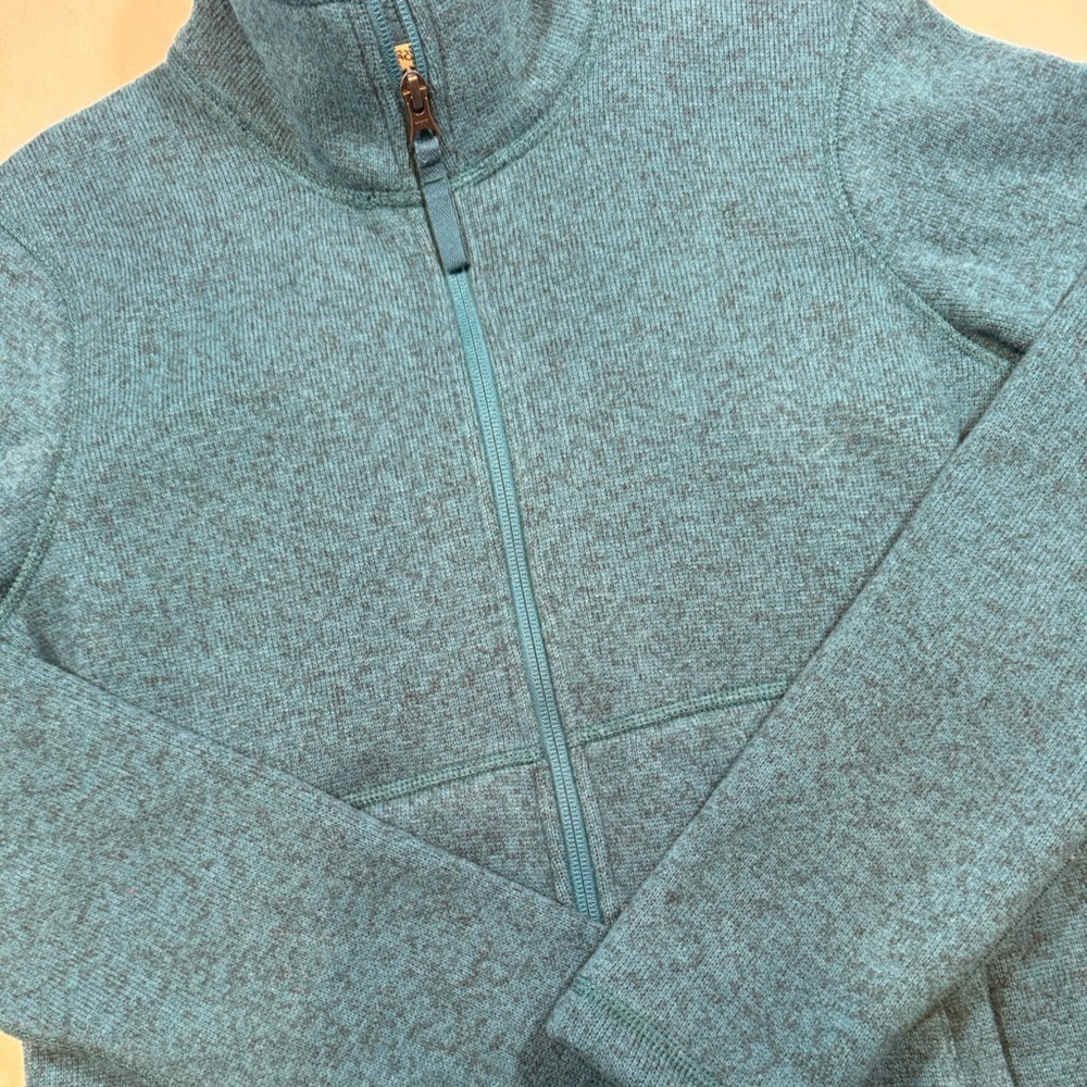 The North Face Women’s Like-New Heather Dark Teal Blue Full-Zip Jacket - Picture 2 of 9